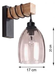 Brilagi - Nástěnné svítidlo WOOD GLASS 1xE27/60W/230V borovice/černá/kouř béžová