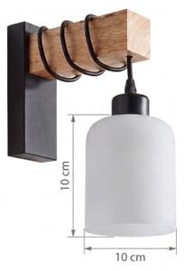 Brilagi - Nástěnné svítidlo WOOD GLASS 1xE27/60W/230V borovice/černá/bílá