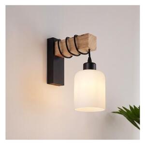 Brilagi - Nástěnné svítidlo WOOD GLASS 1xE27/60W/230V borovice/černá/bílá