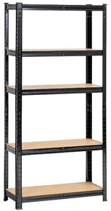 Ak furniture Kovový regál REGMET 70x30x154 cm černý