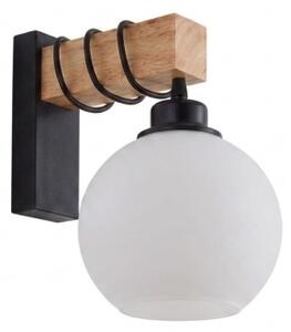 Brilagi - Nástěnné svítidlo WOOD GLASS 1xE27/60W/230V borovice/černá/bílá