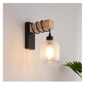 Brilagi - Nástěnné svítidlo WOOD GLASS 1xE27/60W/230V borovice/černá/bílá