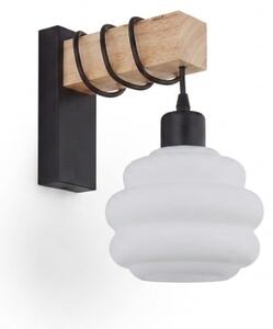 Brilagi - Nástěnné svítidlo WOOD GLASS 1xE27/60W/230V borovice/černá/bílá