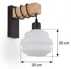 Brilagi - Nástěnné svítidlo WOOD GLASS 1xE27/60W/230V borovice/černá/bílá