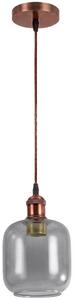 Brilagi-LED Lustr na lanku RETRO GLASS 1xE27/60W/230V pr. 14 cm měděná/kouř šedá