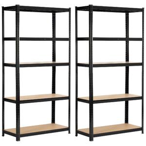 Ak furniture Sada 2 ks kovových regálů REGMET 80x40x180 cm černá