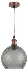 Brilagi-LED Lustr na lanku RETRO GLASS 1xE27/60W/230V pr. 25 cm měděná/kouř šedá
