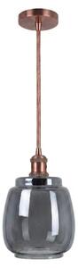 Brilagi-LED Lustr na lanku RETRO GLASS 1xE27/60W/230V pr. 26 cm měděná/kouř šedá