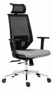 Kancelářská ergonomická židle EDGE NET — síť, šedá, nosnost 150 kg
