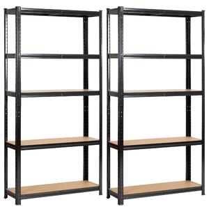 Ak furniture Sada 2 ks kovových regálů REGMET 90x30x180 cm černá