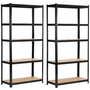 Ak furniture Sada 2 ks kovových regálů REGMET 90x40x180 cm černá
