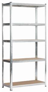 Ak furniture Kovový regál REGMET 90x40x180 cm stříbrný