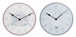 Nástěnné hodiny DKD Home Decor Modrý Vícebarevný Růžový Dřevo Kov Plastické Dřevo MDF Dětské Pták 24 x 3 x 24 cm (2 kusů)