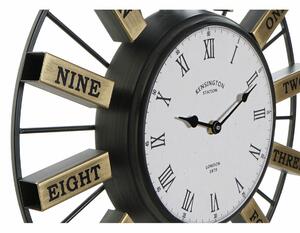 Nástěnné hodiny DKD Home Decor 40 x 6,4 x 40 cm Sklo Stříbřitý Zlatá Železo (2 kusů)