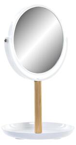13493 Zrcadlo DKD Home Decor Bílý Přírodní Bambus Hliník polystyren 17 x 17 x 31 cm