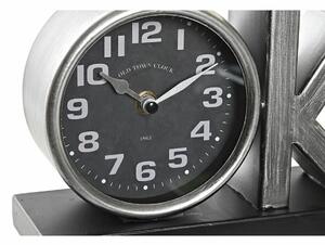 Stolni sat DKD Home Decor 23 x 8 x 15 cm Stříbřitý Černý Železo (2 kusů)