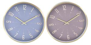 13493 Nástěnné hodiny DKD Home Decor Modrý Vínový Hliník Moderní/jazz 30 x 4 x 30 cm (2 kusů)