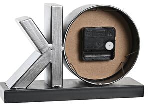 Stolni sat DKD Home Decor 23 x 8 x 15 cm Stříbřitý Černý Železo (2 kusů)