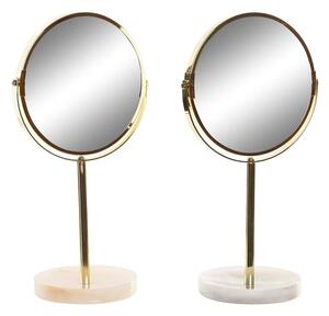13493 Zrcadlo DKD Home Decor 18 x 13 x 35 cm Šedý Béžový Zlatá Kov Bílý Pryskyřice Světle šedá (2 kusů)