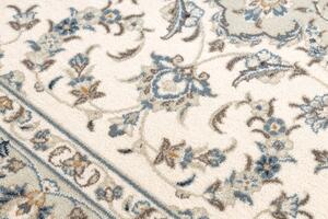 Makro Abra Vlněný kusový koberec NAIN 7335/50935 Klasický béžový / modrý Rozměr: 80x150 cm