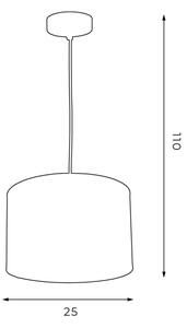 Lustr na lanku ARDEN 1xE27/60W/230V pr. 25 cm černá/bílá