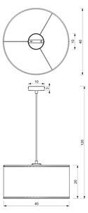 Lustr na lanku LOFT SHADE 1xE27/60W/230V pr. 40 cm černá/zlatá