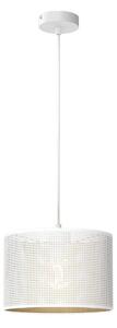 Lustr na lanku LOFT SHADE 1xE27/60W/230V pr. 25 cm bílá/zlatá