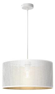 Lustr na lanku LOFT SHADE 1xE27/60W/230V pr. 40 cm bílá/zlatá