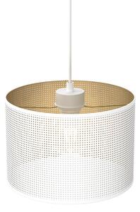 Lustr na lanku LOFT SHADE 1xE27/60W/230V pr. 25 cm bílá/zlatá