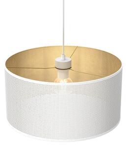 Lustr na lanku LOFT SHADE 1xE27/60W/230V pr. 40 cm bílá/zlatá