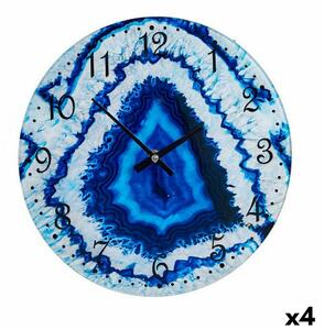 Gift Decor Nástěnné hodiny Mramor Modrý Sklo 30 x 4 x 30 cm (4 kusů)