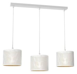 Lustr na lanku LOFT SHADE 3xE27/60W/230V bílá/zlatá