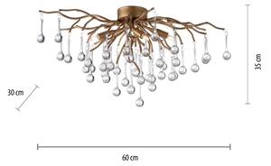 Paul Neuhaus 8090-11 - Přisazený lustr ICICLE 4xG9/40W/230V 30x60 cm mosaz