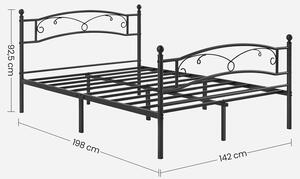 VASAGLE Rám postele - černá - 198x142x92,5 cm