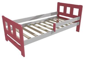 Vomaks Dětská postel se zábranou VMK010FA KIDS Rozměr: 90 x 160 cm, Barva: barva růžová + bílá