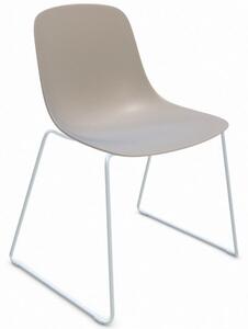 Infiniti designové židle Pure Loop Sledge - skořepina písková, podnož bílá