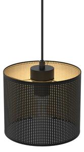 Lustr na lanku LOFT SHADE 1xE27/60W/230V pr. 18 cm černá/zlatá