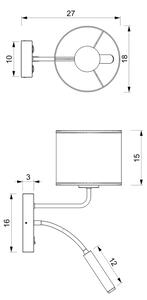 Nástěnná lampa LOFT SHADE 1xE27/60W+1xG9/8W/230V černá