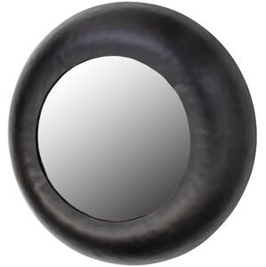 Zrcadlo VLK kulaté kovové černé Ø50cm WOOOD