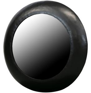 Zrcadlo VLK kulaté kovové černé Ø75CM WOOOD