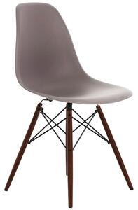 Vitra designové židle DSR - skořepina holubicově šedá, podnož javor tmavý