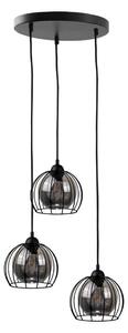 Lustr na lanku SOLO BLACK 3xE27/60W/230V pr. 30 cm