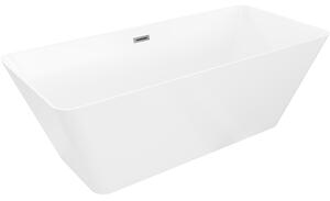 Mexen Velo Slim, volně stojící vana 170 × 75 cm, bílá lesklá, grafitový přepad, 52811707500-66