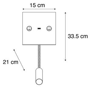 Moderní nástěnná lampa USB černá s flex ramenem - Duppio