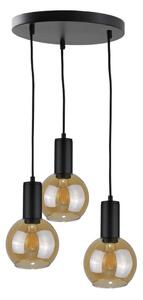 Lustr na lanku JANTAR BLACK 3xE27/60W/230V pr. 30 cm
