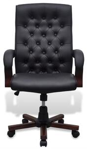 Chesterfield kancelářská židle umělá kůže černá