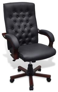 Chesterfield kancelářská židle umělá kůže černá