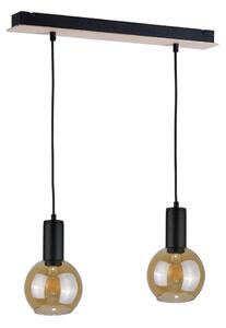 Lustr na lanku JANTAR WOOD 2xE27/60W/230V