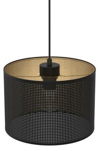 Lustr na lanku LOFT SHADE 1xE27/60W/230V pr. 25 cm černá/zlatá