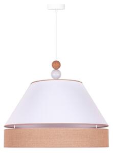 Duolla - Lustr na lanku AVIGNON 1xE27/15W/230V pr. 60 cm bílá/hnědá